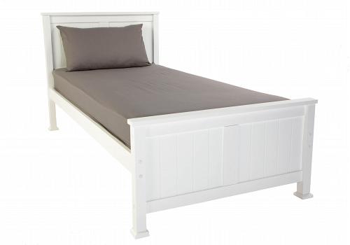 3ft Single White wood, solid panel,wooden bed frame Madrid 1